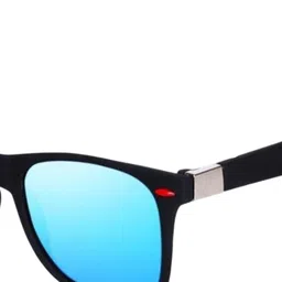 SPADEACES Unisex Polarised & UV Protected Square Sunglasses BLUE BLACK WAYFARAR-45 image 3
