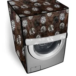 The Furnishing Tree Coffee Brown PVC Washing Machine Covers-picture-31