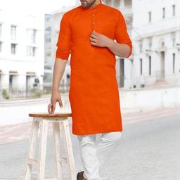 ANUJ FASHION Men Blended Straight Kurtas-picture-0