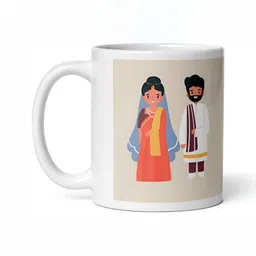 Mr UVD White & Beige Graphic Printed Ceramic Glossy Mug - 350 ml-picture-24