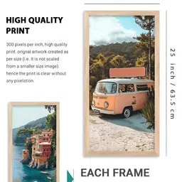 Kotart Brown & Blue 4 Pieces Wood Abstract Wall Paintings image 2