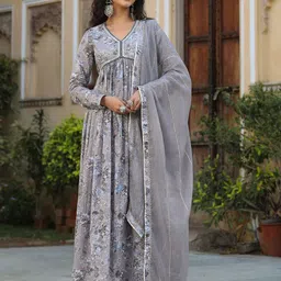 AARAAS Floral Embroidered Maxi Dress-image-55
