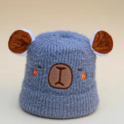 DukieKooky Unisex Kids Embroidered Woollen Beanie-picture-33