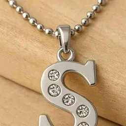Tiyafashion Unisex Artificial Stones Studded Contemporary Alphabet Pendant With Chain-picture-21
