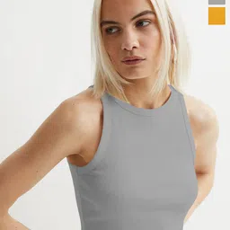 TOOCHKI Pack Of 2 Solid Ribbed Crop Top-picture-13