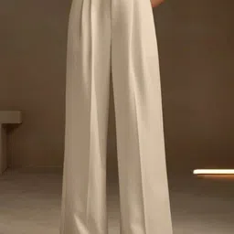 BROADSTAR Women Smart Loose Fit High-Rise Easy Wash Pleated Korean Trousers-picture-40