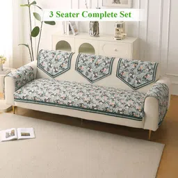 HOKIPO Florentina Series Magnolia Green 6Pcs Holland Velvet 3 Seater Sofa Cover Set-picture-10
