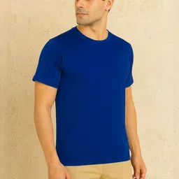 Apraa & Parma Men Solid Round Neck Cotton Slim Fit T-shirt image 3