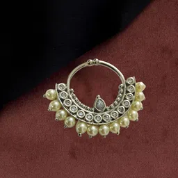 Opal Touch Rhodium-Plated Cubic Zirconia Studded Ring Nosepin-picture-14