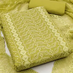 Rangtulika Ethnics Motifs Embroidered Organza Banarasi Unstitched Dress Material-picture-27