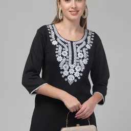 CROWN KING GARMENTS Ethnic Motifs Embroidered Thread Work Thread Work Kurti-picture-26