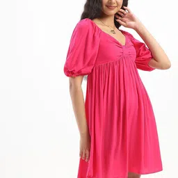 HERE&NOW Women Viscose Rayon Fit & Flare Dresses image 5
