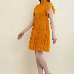 MUMRAA Flared Sleeve A-Line Dress image 4