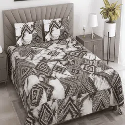 Threadwear Cotton Indulgence Brown Geometric Cotton 400 TC King Bedsheet Set-2.75mx2.75m-picture-15