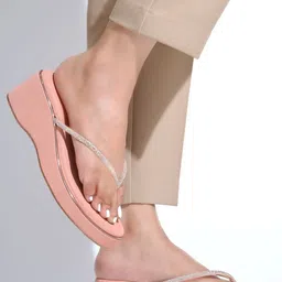 SZN Women Embellished Open Toe Wedge Sandals image 3