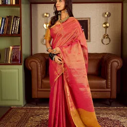 Sangria Woven Banarasi saree With Blouse Piece image 2