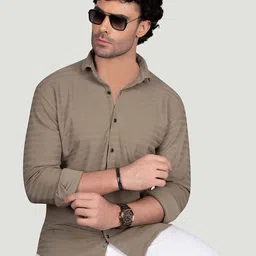 ALMATY Men Comfort Slim Fit Opaque Casual Shirt-image-60