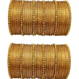 Shasmi Gold Glass Artificial Stones Bangle-picture-13