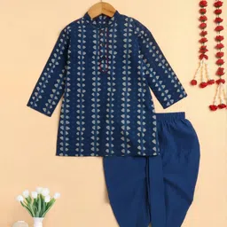 The Magic Wand Girls Ethnic Motifs Printed Regular Pure Cotton Kurta with Dhoti Pants-picture-22