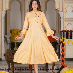 IKRASS Fit and Flare Embroidered Midi Dress-image-62