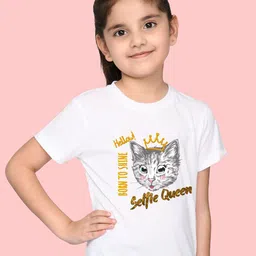 NUSYL Girls Graphic Printed Round Neck Short Sleeves Cotton T-shirt-picture-52