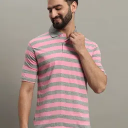 GET GOLF Men Striped Polo Collar Cotton T-shirt-picture-41