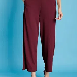 DIGITAL SHOPEE Women Solid High-Rise Trousers-image-75
