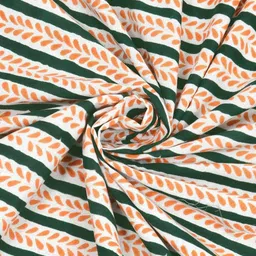 CLOTHOLOGY Orange Colored Striped Pure Cotton 180 TC King Bedsheet Set 2.75 m x 2.25 m image 3