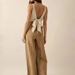 LULU & SKY Colourblocked V-Neck Basic Jumpsuit image 3