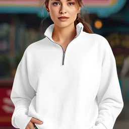 AUSK Women Mock Collar Pullover Pullover Sweatshirt With Half Zipper Closure-image-89