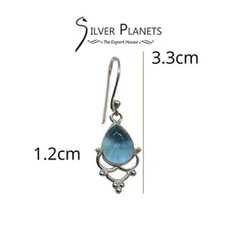 Silver Planets Women Blue Earrings image 4