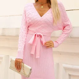 StyleCast Women V-Neck Belted Wrap Mini Dresses-image-16