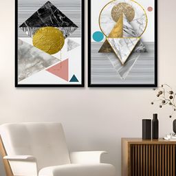Myntra Elegant Homes Architectural Aesthetics White 2 Piece Printed Canvas Wall Art-picture-15