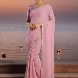 Anouk Rustic Mirror Work Poly Georgette Saree-image-37