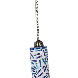 1ST TIME White And Blue Printed Cylinder Self Assembly Ceiling Lamp-image-51