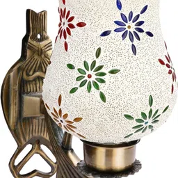 1ST TIME Multicoloured & Cream-Coloured Printed Metal Traditional Wall Lamp image 3