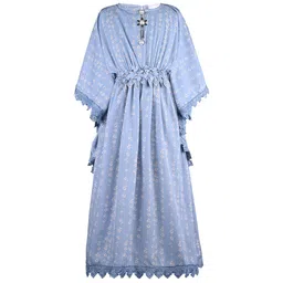 Wish Karo Girls Floral Printed Kimono Sleeve Kaftan Dress-image-27