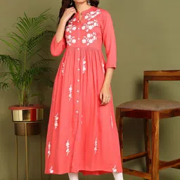 Kapad Dwar Women Ethnic Motifs Embroidered Flared Sleeves Thread Work Kurta image 1
