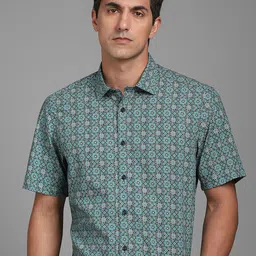Louis Philippe Floral Printed Spread Collar Formal Shirt-image-52