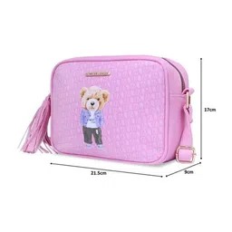 HAMSTER LONDON Printed PU Sling Bag with Tasselled image 5