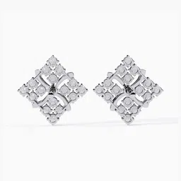 VALANOVA BIS Hallmarked 14K White Gold Diamond Studded Earrings 2.01 gm image 3