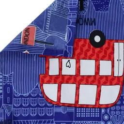 Myntra Elegant Homes Blue & White Graphic Printed 300 TC Single Bedsheet Set 2.2 m x 1.5 m image 2