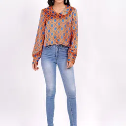 MINGLAY Women Abstract Printed Regular Top-picture-30