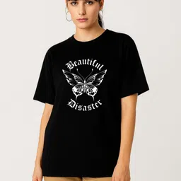 Be Crazy Typography Printed Drop-Shoulder Sleeves Oversized Cotton T-shirt-picture-29