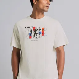 CULT Cult Men's Off White in Motion Graphic Relaxed Fit T-shirt-picture-21