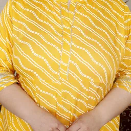 FLAVIA CREATION Plus Size Geometric Printed Gotta Patti A-Line Ethnic Dress-image-7