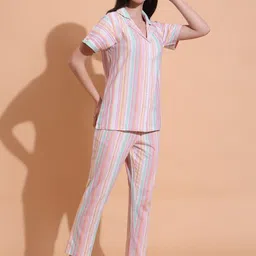 CORSICA Striped Pure Cotton Night suit image 2