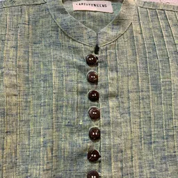 BAESD Boys Mandarin Collar Pleated Pure Cotton Kurta with Pyjamas image 4