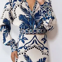 Routes by All About You Printed V-Neck Top With Skirt Co-Ords image 2