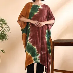 PinkTribe Women Abstract Dyed Shibori Daily Kaftan Kurta-image-39